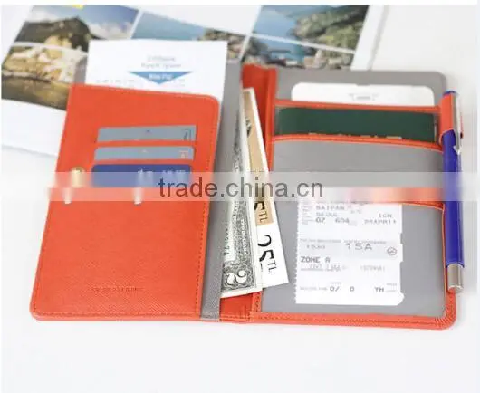 Passport Case, Travel Wallet Blocking Passport Cover Compact Case Holder Wallet,Prevent Degaussing,Classic Long