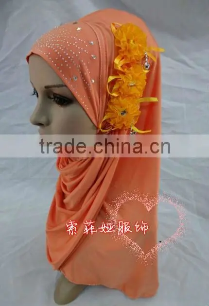 A517 new styles one piece Muslim hijab 3 FLOWER islamic hijab