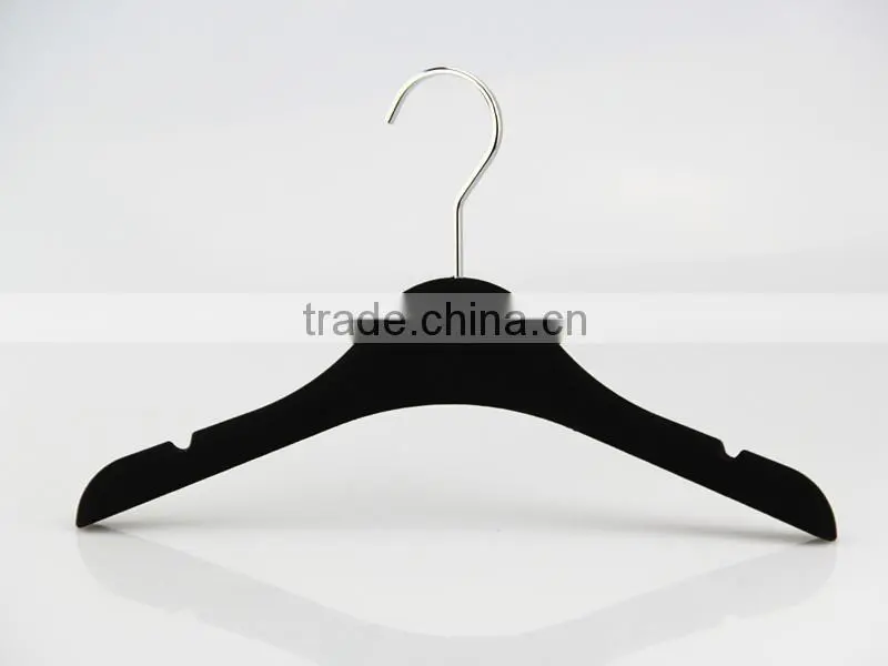 IMY-326 black velvet children hanger wholesale kids non-slip velvet hanger