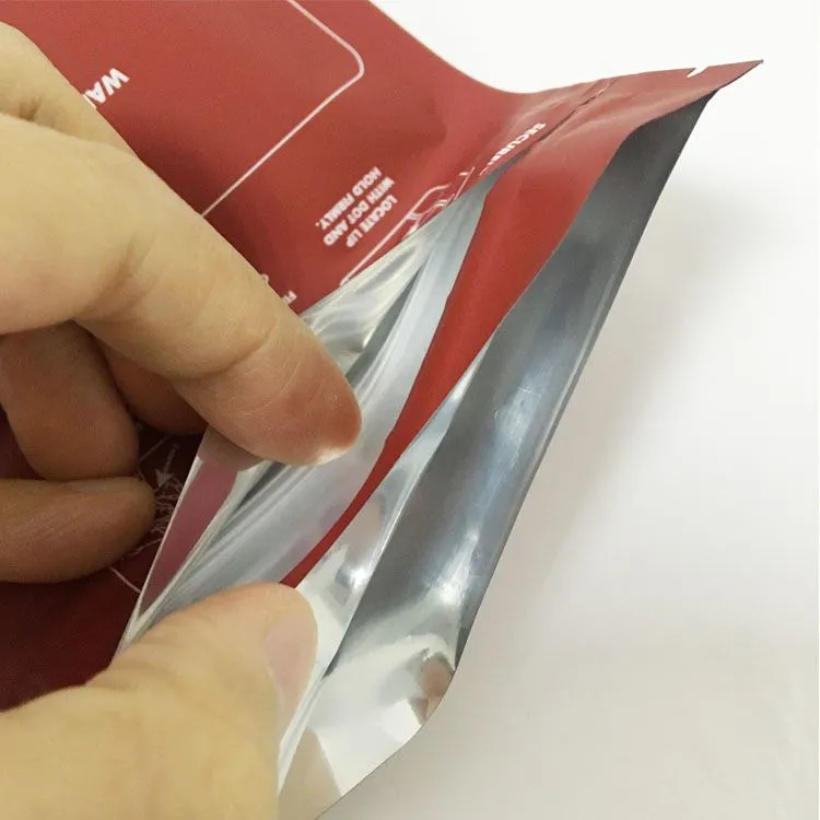 Biodegradable packaging child resistant mylar child safety zip medical packaging bag