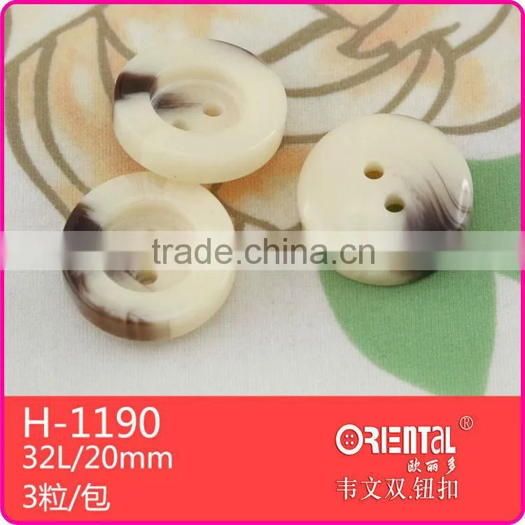 2 holes brown plastic resin button with custom made logo