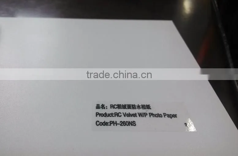 Resin coating velvet waterproof photo paper 270gsm