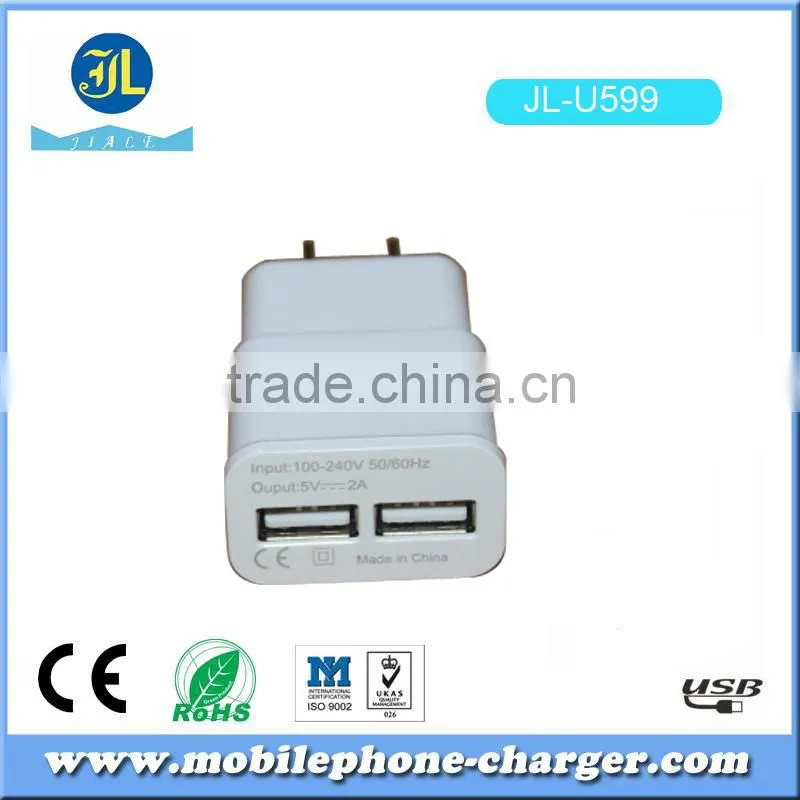 New products consumer electronics dual usb travel charger 5V 2A mobile accessory