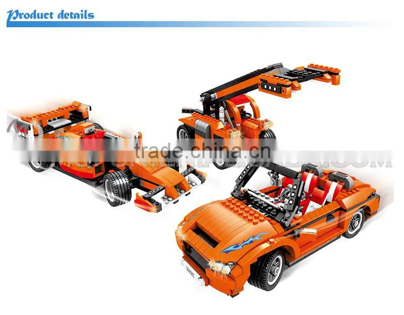 Mini Qute DIY boy 3 in 1 Engineering excavator grab vehicle truck action figure plastic building block educational toy NO.25905