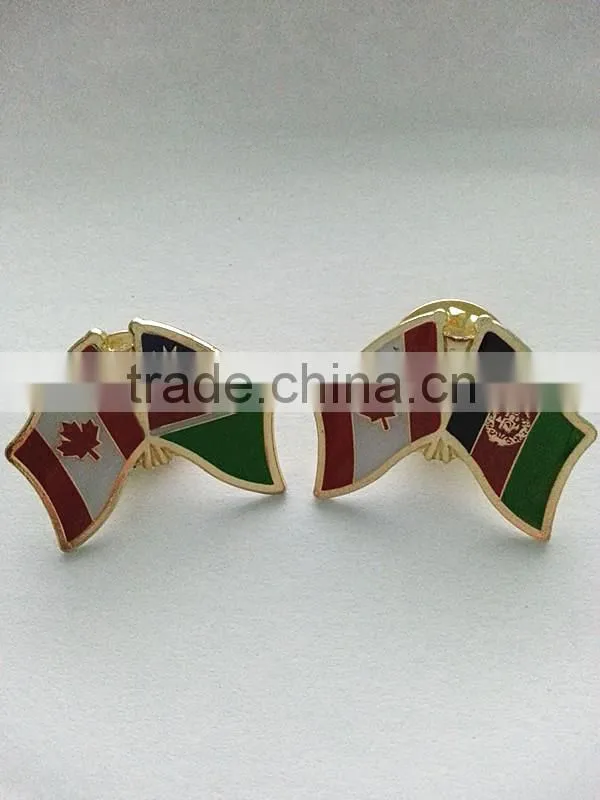 custom lapel pins/crossed flag lapel pins