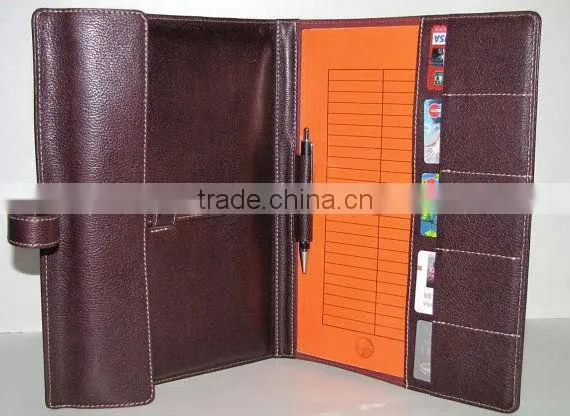 card holder case for ipad 3 with business paper holder cluth bag in 100% cow leather in traval business
