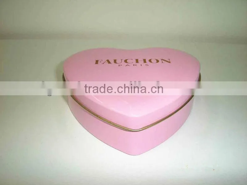 small heart shape tin can tin box for chocolate promotion