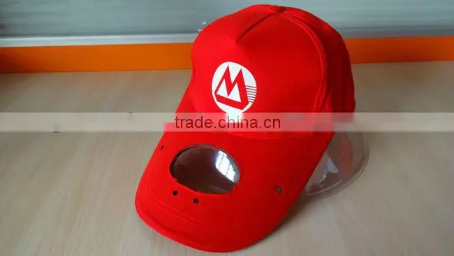 custom blank blue baseball solar fan cap