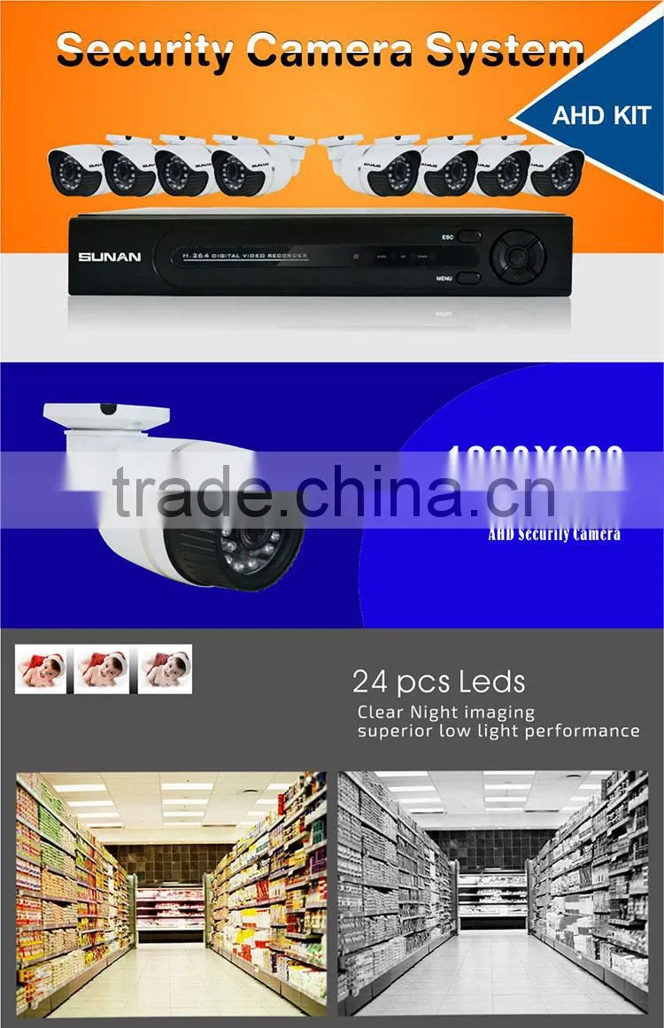 8Channel 960p ahd outdoor home surveillance systems, surveillance cameras systems