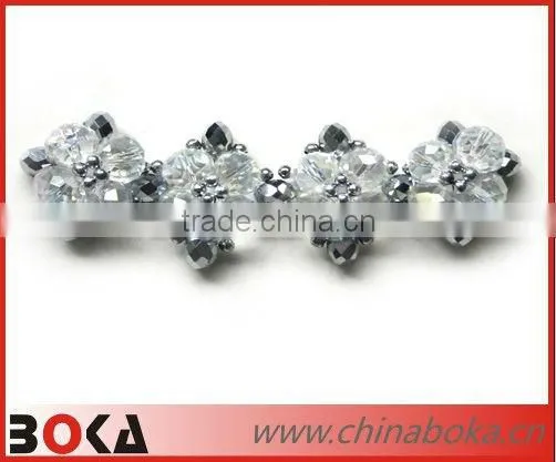 New design rhinestones lace trim patch for wedding dress