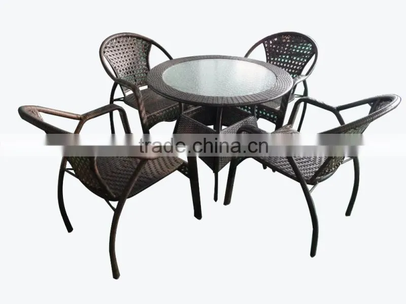 Table And Chair In Wicker Rattan Set Room Dining Garden Outdoor Furniture Rattan