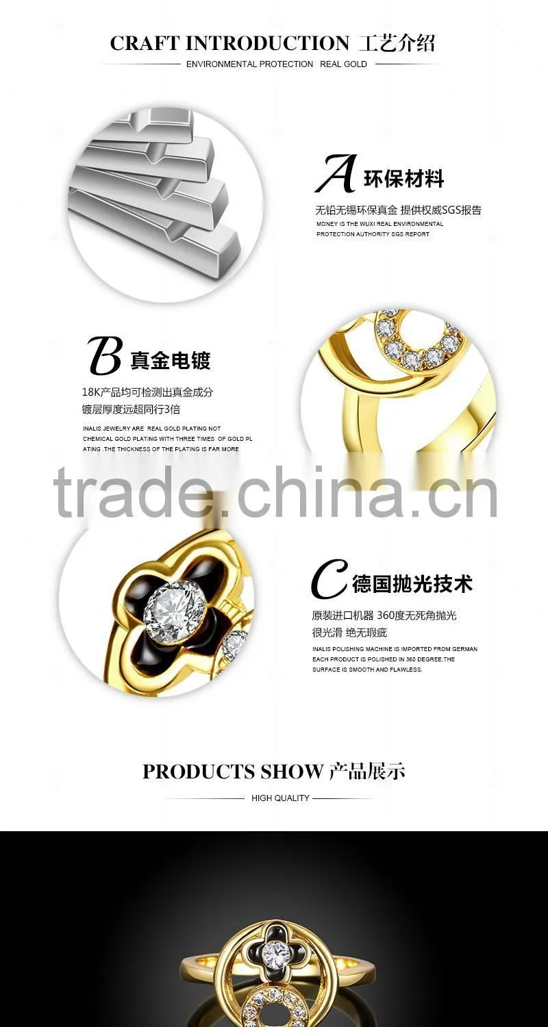 Custom gold plated wedding finger fing / Wholesale fashion jewelry