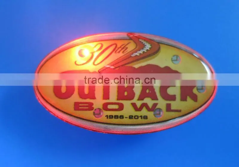 Customer design T-shirt shaped epoxy led light lapel pins