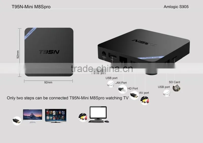 Mini M8Spro S905 T95N Amlogic S905 Quad Core TV Box