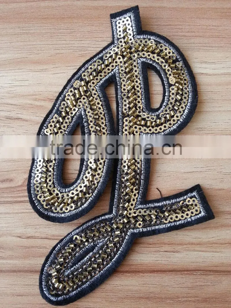 2015 New Arrive Handmade Beaded Applique Patches For Women -- A1503