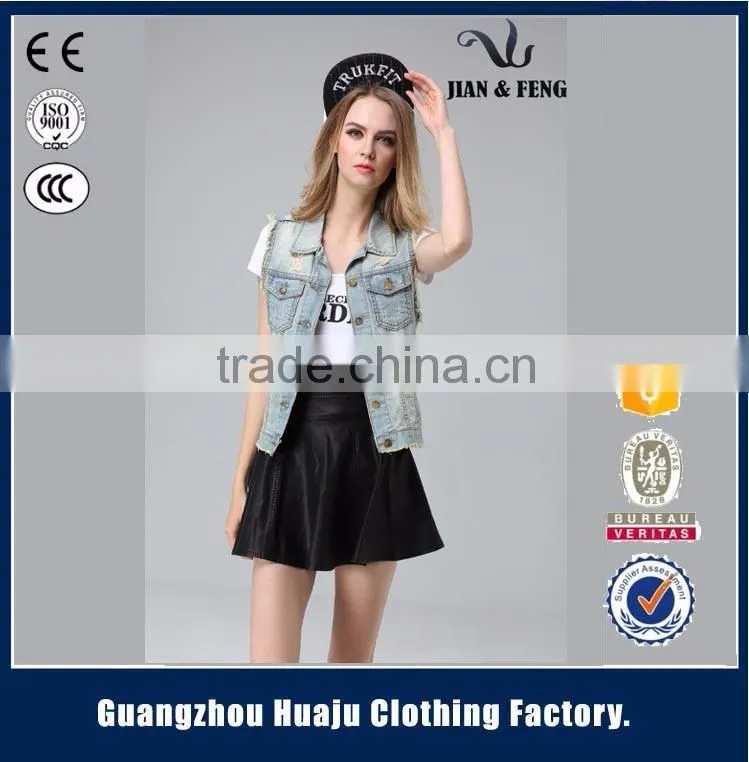 2016 Summer Cheap Womens Denim Vest With Hood for sale