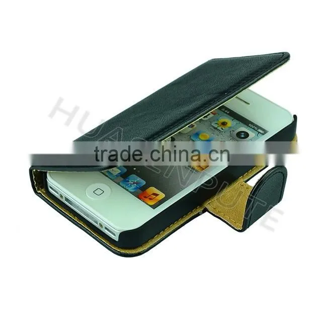 China Supplier High quality Flip Wallet Leather Case For iPhone4/4S