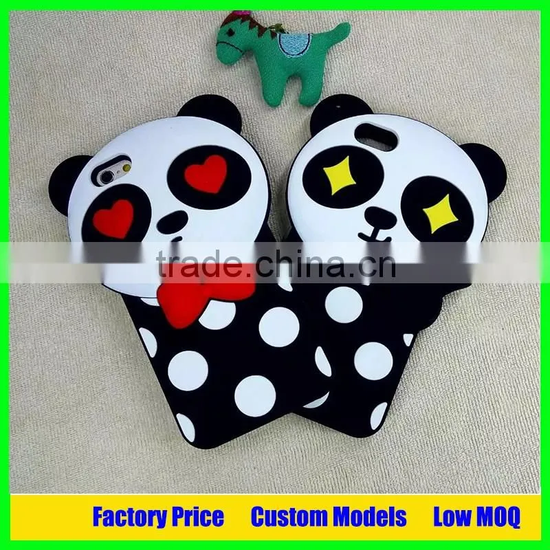 Panda 3d phone case back cover for case iphone 5s 6 6plus silicone cover