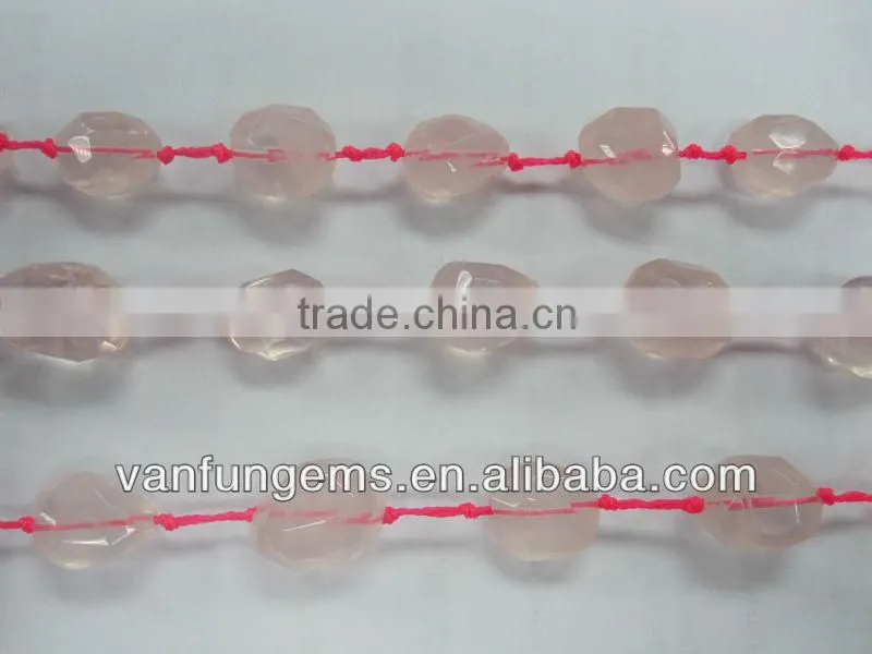 Faceted tumble natural stone madagascar rose quartz