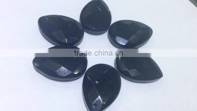 Wholesale cheap teardrop pear shaped black onyx beads,black onyx gem stone