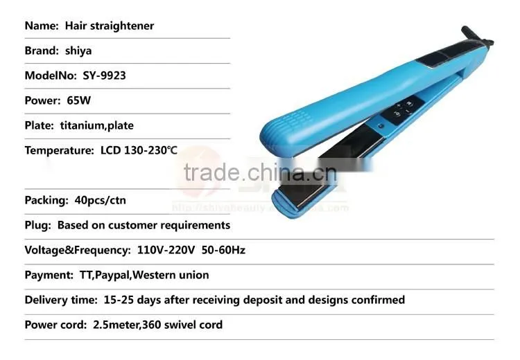 MCH slim Lcd display solar titanium flat iron 450 degrees Straightening Irons Styling Tools Professional Hair Straightener