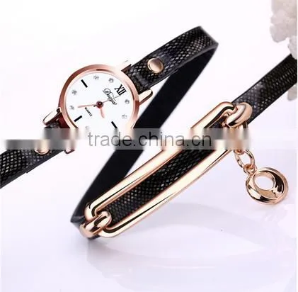 Fashional serpentine thin leather watch for ladies
