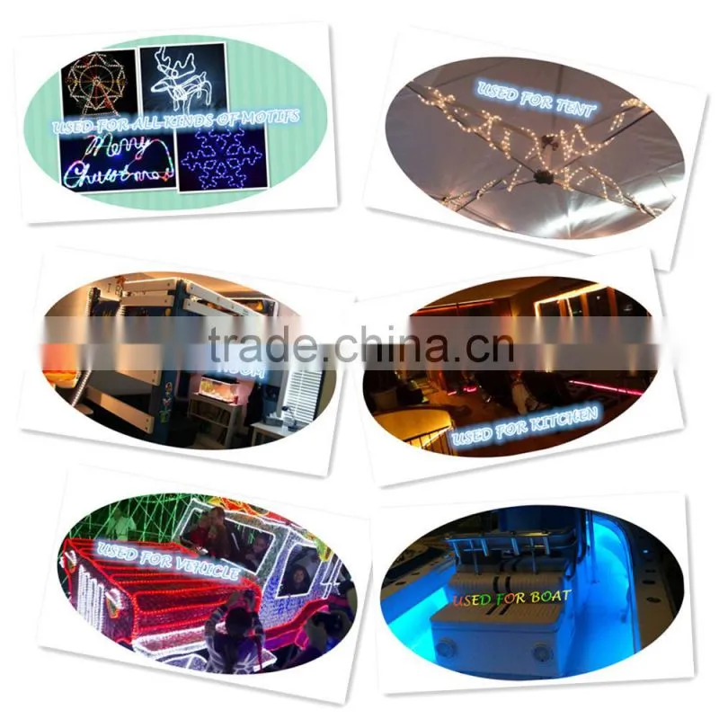 120V 2Wires 36bulbs 50M Rainbow red rope lights