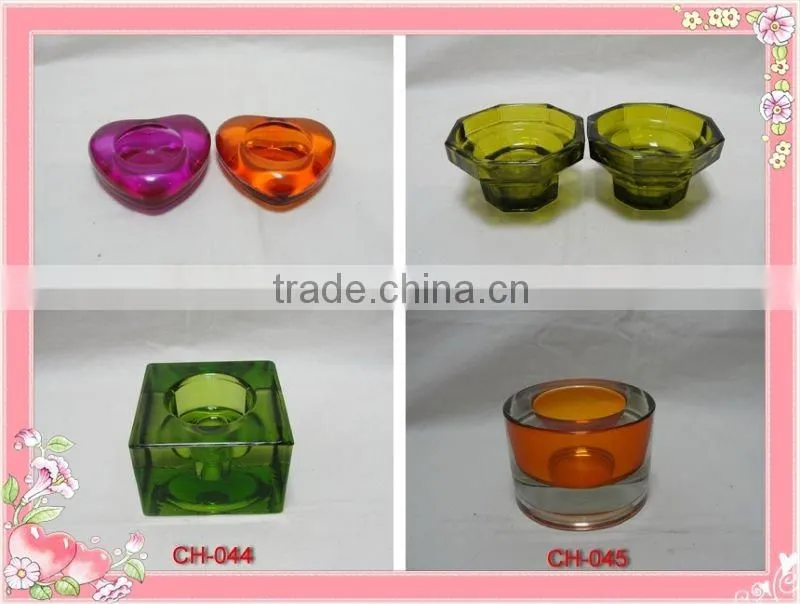 Glass candle holder for home decoration