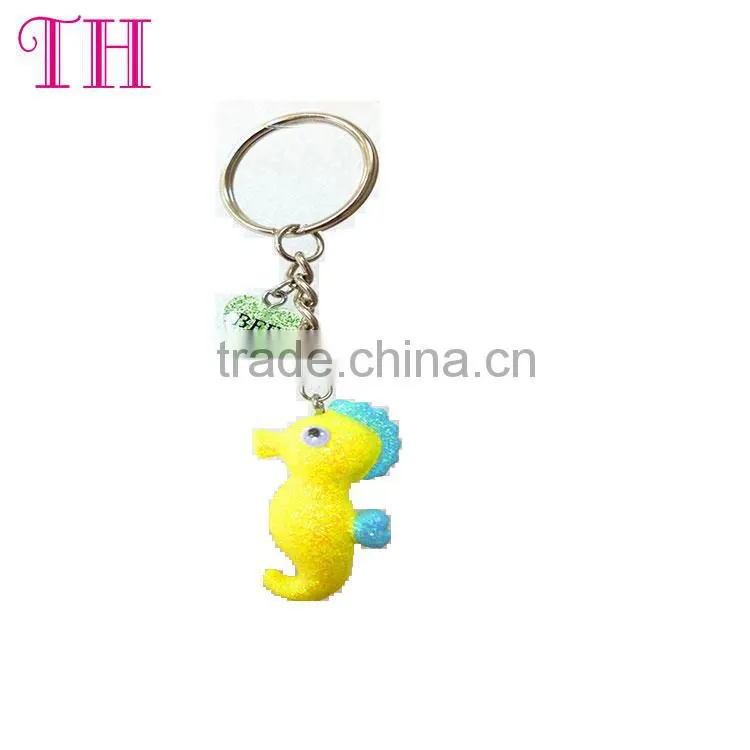 2016 wholesale resin key chain glitter star key chain on sale