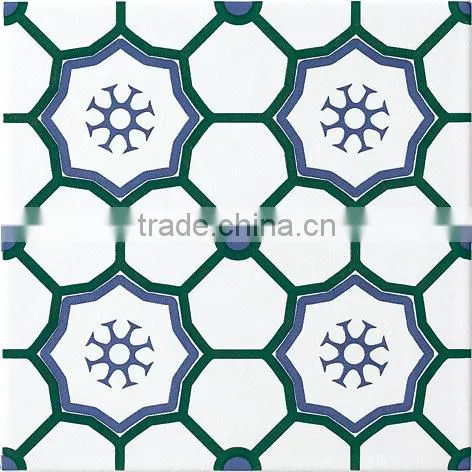 new product-fashionabe blue wall decoration flower porcelain tile /spanised tile 20*20cm