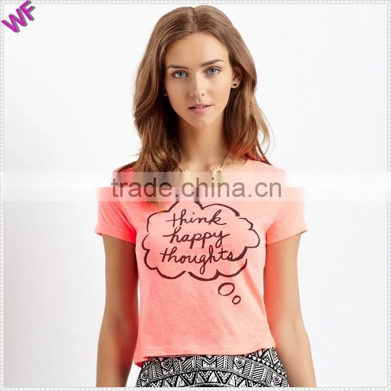 Custom Womens casually Broken Hole Cool Crop Tee