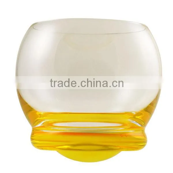 Clear transparent leadfree customized size popular model UFO shaped solid color yellow and purple