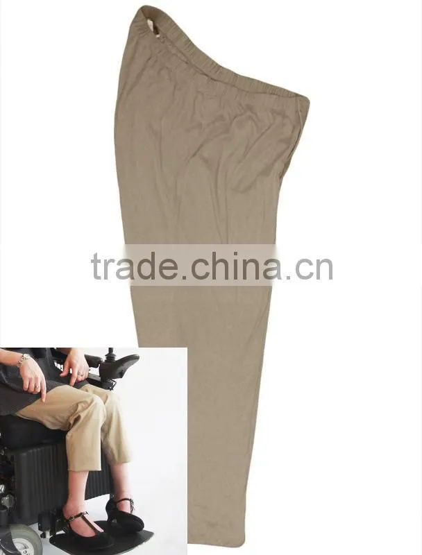 unisex wheelchair sitting pants with higher cutting back and lower cutting front