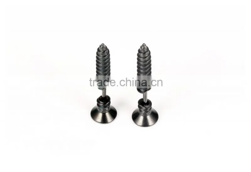 jewellery shop design thick black plating earring setting without stone for men