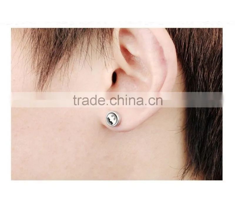 2016 China high end men fashion jewelry 316L stainless steel personalized logo photo earring