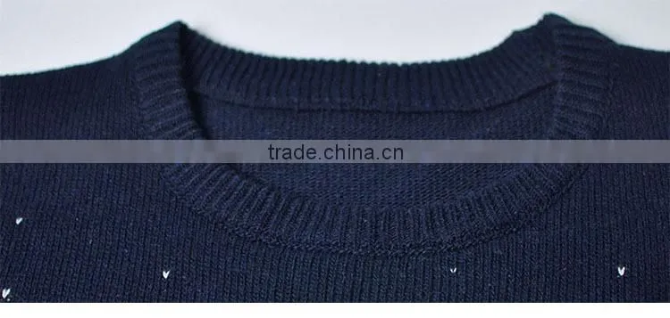 Men's round collar pure colour sweater for european style sweaters