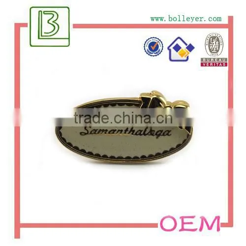 custom metal logo stickers for handbag making