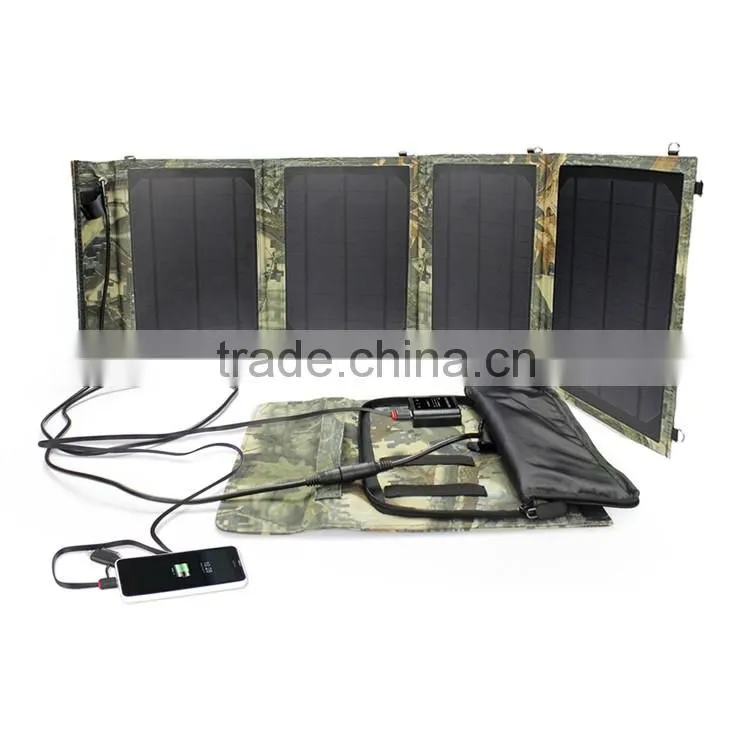 New product 2016 move power solar charger/14w folding soalr panel /flexible solar charger bag