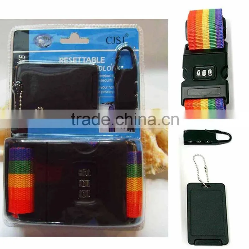 high quality traveller set wholesale(luggage belt+password padlock+luggage tag)