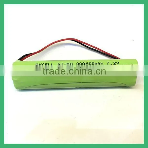 AAA ni-mh rechargeable battery pack 7.2V 600mAh