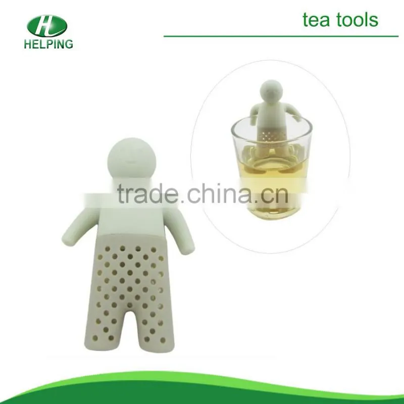 silicone Mr mini tea infuser/man shaped tea strainer/tea bag