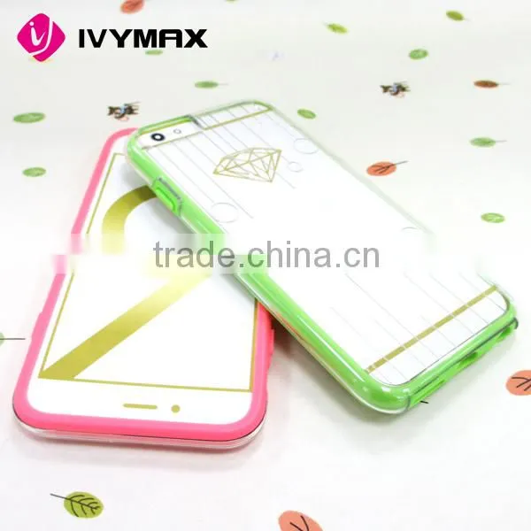 Newest submition thin transparent pc+tpu phone case for iphone 6 4.7 inch