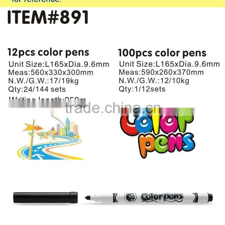 12 water color pen super tip item# 891
