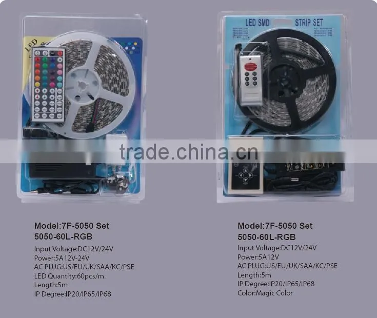 christmas led strip light outdoor use 5A DC12V/24V IP20/IP65/IP68 SMD5050 Magic color 60pcs/m LED strip lighting