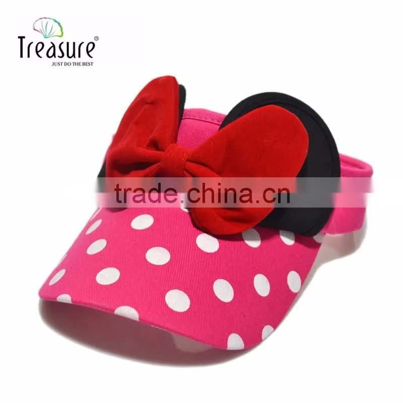 custom hot selling comfortable rosette lovely girl baby visor hat