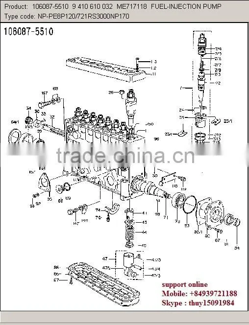 PLUNGER/ ELEMENT FUJI 134101-6420 MITSUBISHI MOTORS 10DC11, 8DC10,8DC11,8DC8,8DC9
