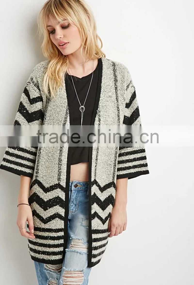 Patterned longline cardigan