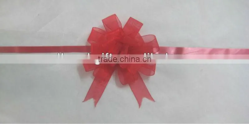 HOT SALE ! Extra Long Blue Mesh Woven Ribbon Butterfly Pull Bow