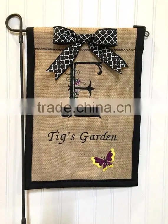 Factory selling garden flag blank burlap flags cheap garden flags