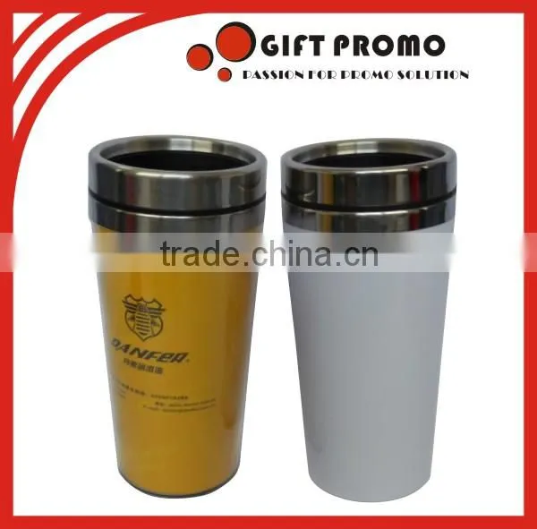 Double Wall Paper Insert Plastic Travel Mug